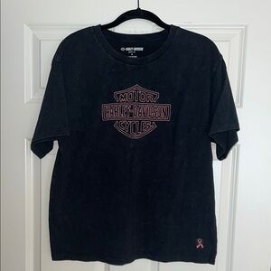 Harley-Davidson Women’s Breast Cancer Awareness Short Sleeve Tee with Pink Logo